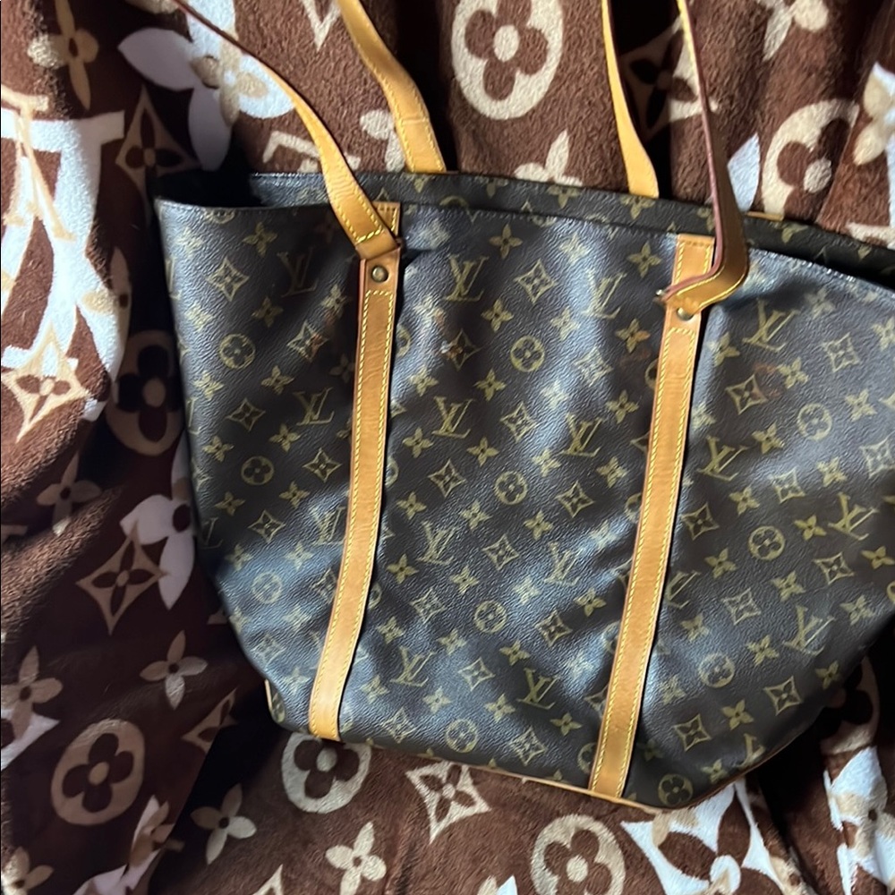 Louis Vuitton Monogram Brown shopping Tote Bag. Vintage.